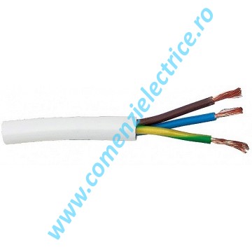 Cablu flexibil cupru MYYM 3X2.5 mm alb